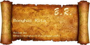 Bonyhai Rita névjegykártya